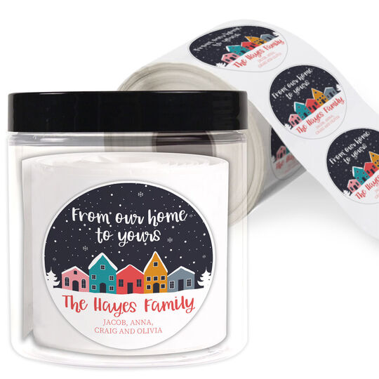 From Our Home To Yours Round Gift Stickers in a Jar